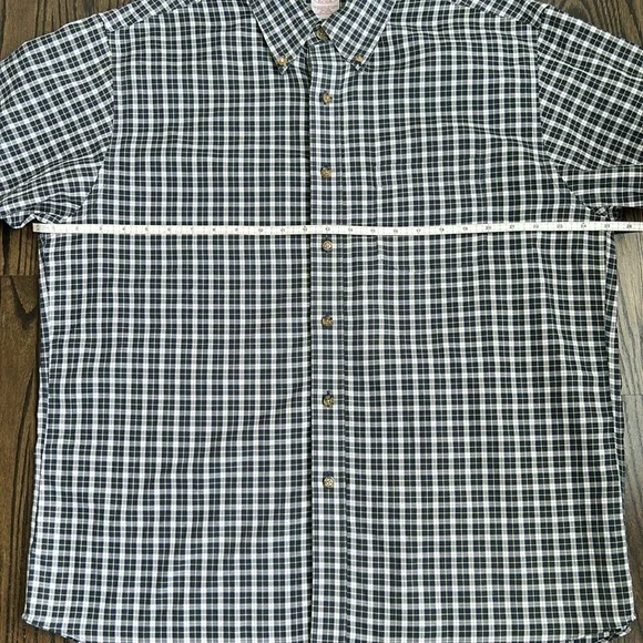 Vintage Brooks Brothers 90s Navy Plaid Button-Down Dress Casual Shirt Men Large - Picture 6 of 10
